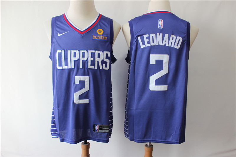 Men Los Angeles Clippers #2 Leonard blue Game Nike NBA Jerseys->los angeles clippers->NBA Jersey